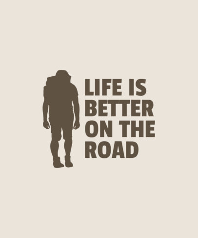 Quote T-Shirt Design Maker with a Silhouette of a Hiker