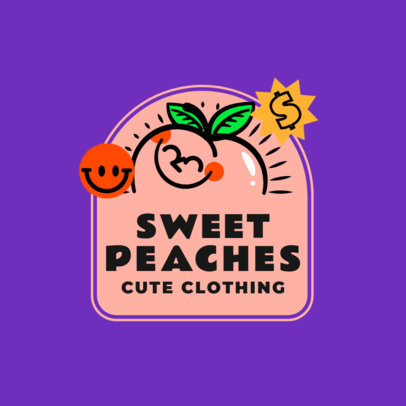Kids Clothing Brand Logo Maker Featuring Fruit Illustrations 