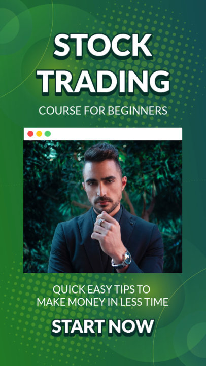 Instagram Story Template for a Stock Trading Beginner's Course