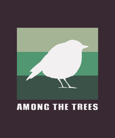 Animal T-Shirt Design Template Featuring a Cute Bird Silhouette