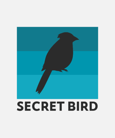 T-Shirt Design Template Featuring an Illustration of a Bird 