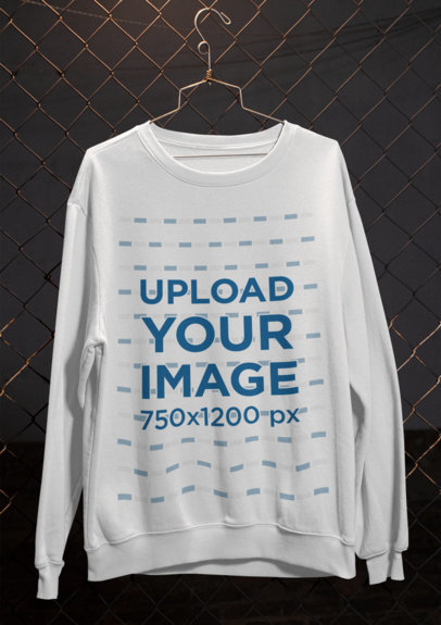 Front-View Mockup of a Sweatshirt on a Hanger