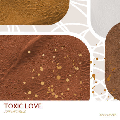 Abstract Album Cover Template Featuring Shapes and Paint Splashes for Pop Musicians