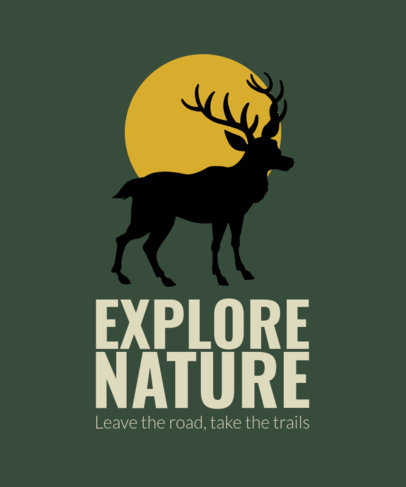 T-Shirt Design Template Featuring Silhouettes of Animals