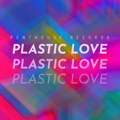 EDM Album Cover Template Featuring a Blur-Effect Background