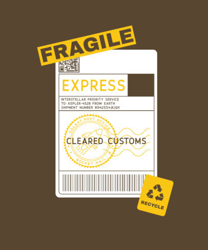 Postal T-Shirt Design Generator with a Fragile Label 