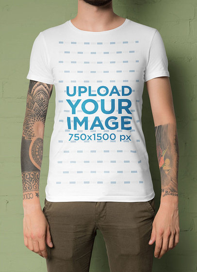 T-Shirt Mockup Featuring Tattooed Arms 45016-r-el2