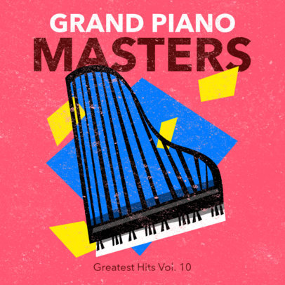 Colorful Cover Maker with Cubism Elements for a Piano Album