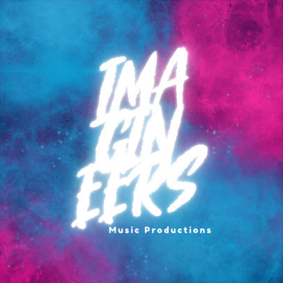 Logo Template for Music Producers Featuring a Colorful Smoky Background 