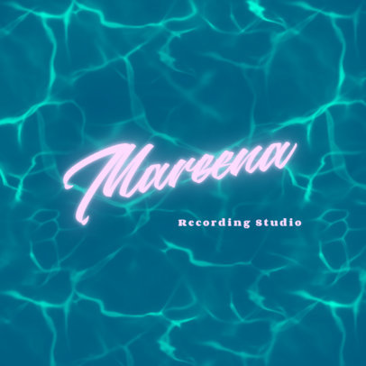 Recording Studio Logo Generator Featuring a Blue Water Background 3855e