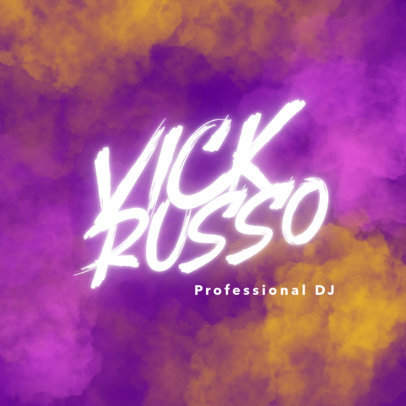 DJ Logo Template Featuring Glowy Typography and a Smoky Background 3855f