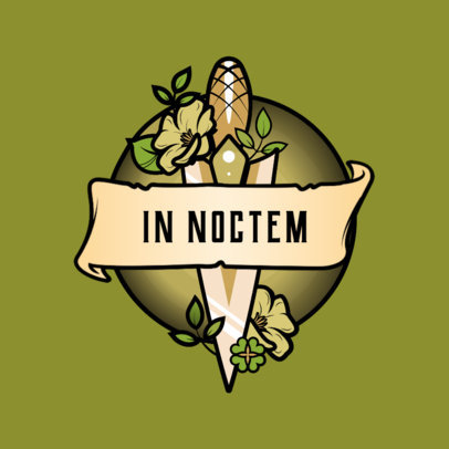 Clothing Brand Logo Maker Featuring a Dagger and a Ribbon 3862g