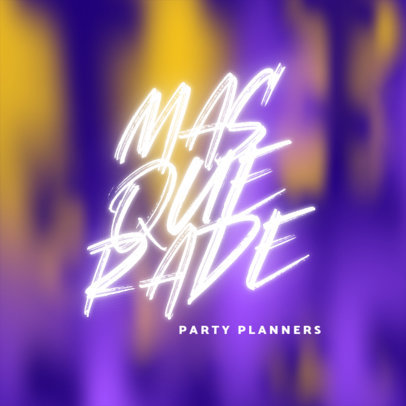 Typography Logo Template for a Party Planning Company 3855h