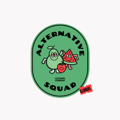 Online Logo Template for an Apparel Brand Featuring Fruit Cartoons 