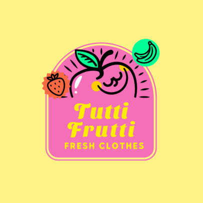 Logo Maker for a Kids Clothing Brand with a Smiling Apple