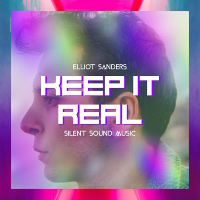 Mixtape Cover Template for Alternative Music Artists Featuring a Rainbow Filter 3164b