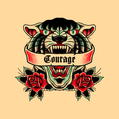 Music Logo Maker for Hip-Hop Artists Featuring an Old-School Tattoo Aesthetic 3862k