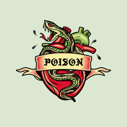 Music Logo Generator for Classic Rock Artists Featuring a Poisonous Snake Illustration 3862m