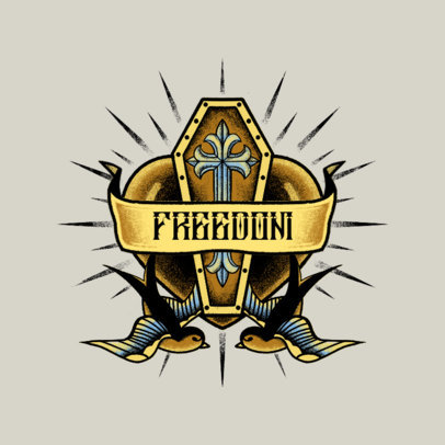 Streetwear Logo Maker Featuring a Coffin and Swallow Graphics 3862n