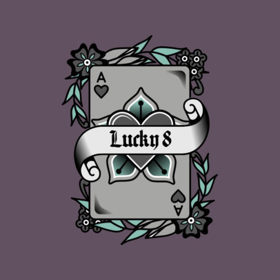 Logo Template for a Streetwear Brand Featuring a Lucky Card Graphic 3862d