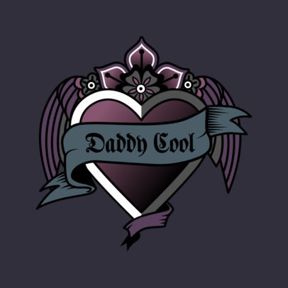 Logo Template for a Clothing Store Featuring a Gothic Heart 3862a