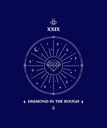 T-Shirt Design Creator Featuring a Graphic of a Diamond Surrounded by Stars