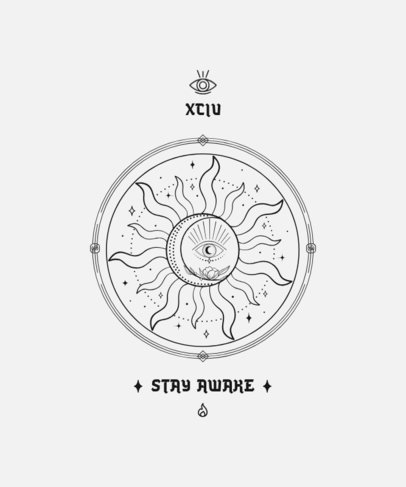 T-Shirt Design Generator Featuring a Crescent Moon and an All-Seeing Eye