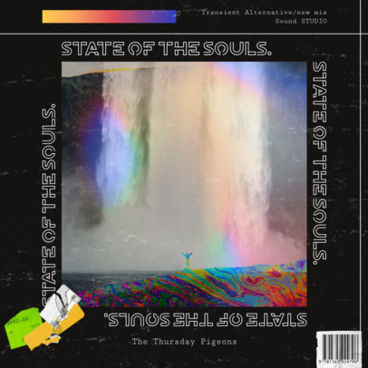 Album Cover Maker with a Rainbow Overlay and Landscape Pictures