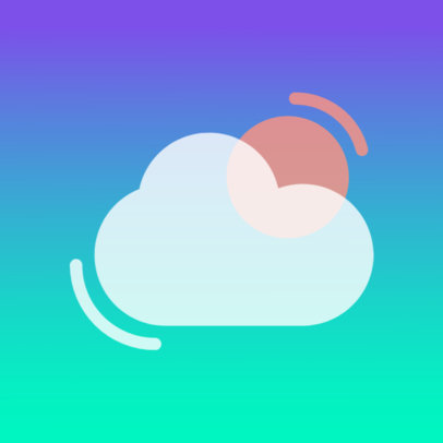 App Icons Template Featuring a Weather Clipart 3180a