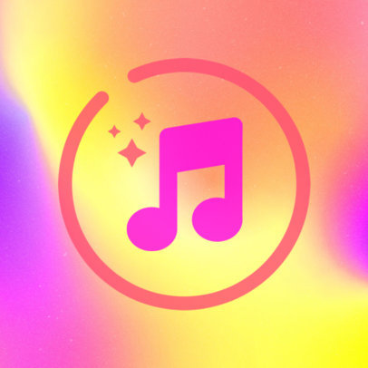 Minimalist iOS App Icon Template with a Music Graphic 3180c