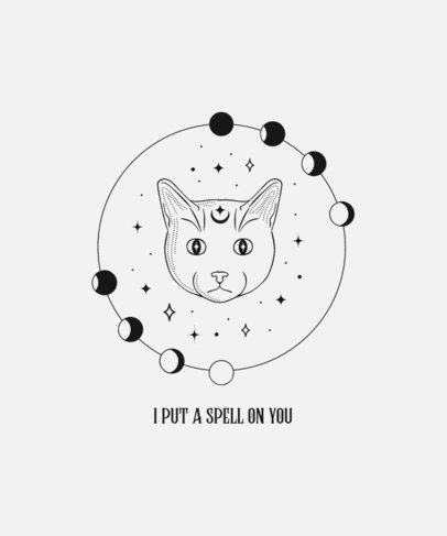 Mystical T-Shirt Design Generator Featuring a Magic Cat Clipart 
