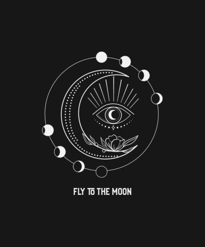T-Shirt Design Template Featuring an Esoteric Astrology-Themed Graphic