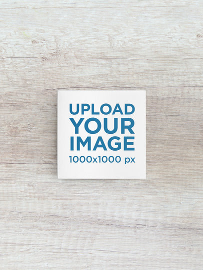 Square Art Print Mockup Featuring a Canvas Against a Customizable Background 