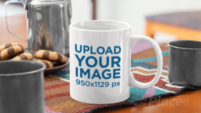 Parallax Video of an 11 oz Coffee Mug Next to Some Chocolate Cookies