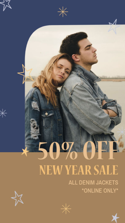 Instagram Story Design Creator for Clothing Brands Featuring a New Year Sale