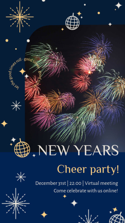 New Year-Themed Instagram Story Creator Featuring a Picture of Fireworks 3198h