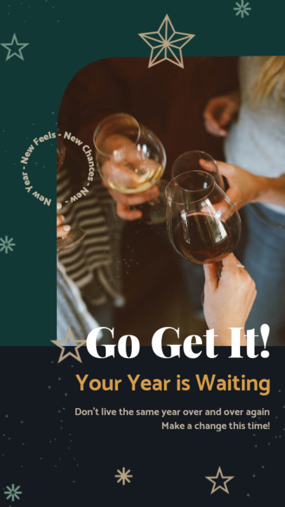 Instagram Story Design Template Featuring a New Year Message