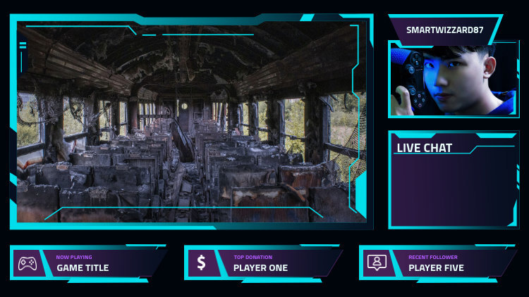 Placeit - Simple Twitch Overlay Design Template with a Futuristic Look