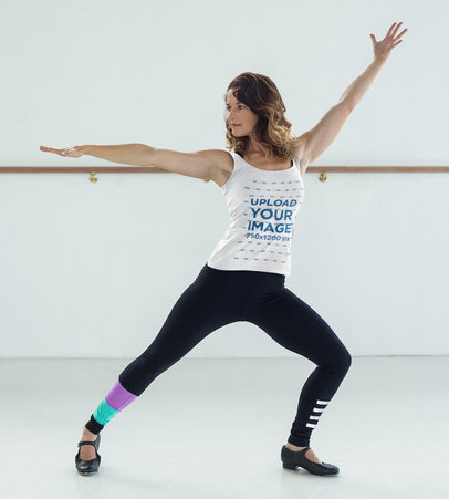 Mockup of a Professional Dancer Wearing a Tank Top During Practice