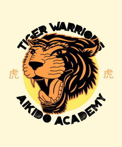 T-Shirt Design Creator for a Martial Arts Academy with a Tiger Illustration