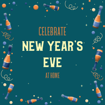 Instagram Post Design Maker with a Quote to Celebrate New Year at Home