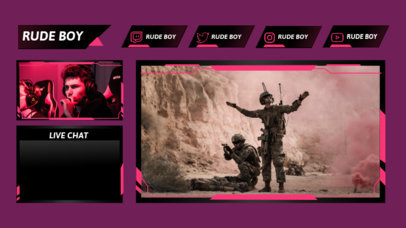 Twitch Overlay Template for Gamers Featuring a Webcam Frame 3206e-el1