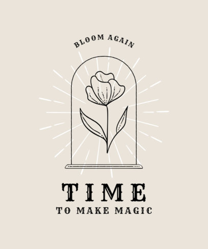 Esoteric-Themed T-Shirt Design Maker Featuring a Flower Graphic