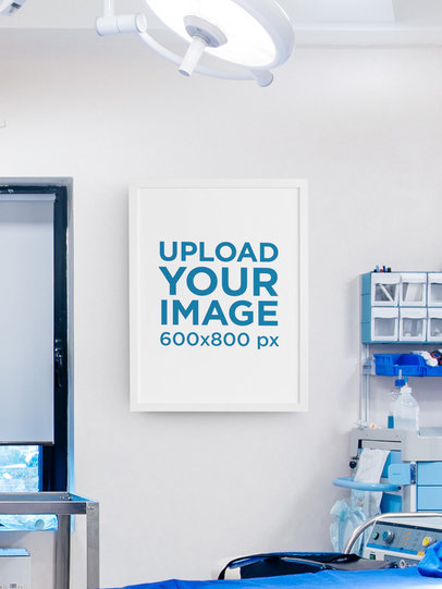 Mockup of an Art Print Placed in a Medical Setting