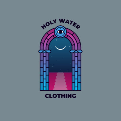 Streetwear Logo Template Featuring an Esoteric Door