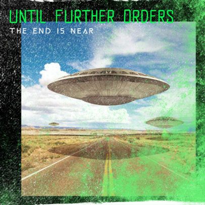 Surrealistic Cover Art Maker for a Psychedelic Rock Album Featuring a UFO Graphic 3205a