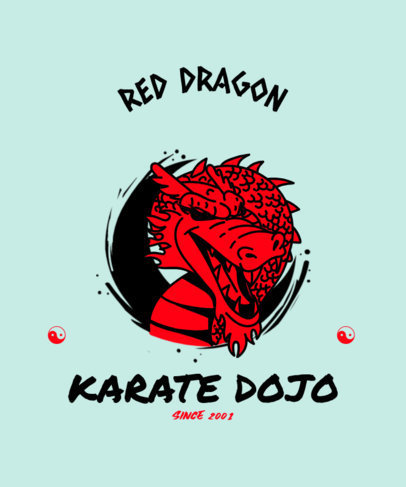 T-Shirt Design Template for a Karate Academy