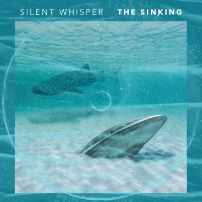 Alternative Rock Mixtape Cover Template Featuring a Surreal Submarine Landscape 3205e