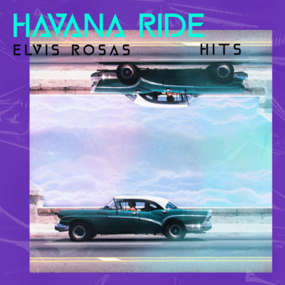 Cover Art Template for a World Music Album Featuring a Picture of a Retro Car 3205d