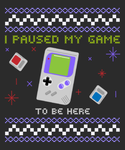 Ugly Sweater T-Shirt Design Creator Featuring a Retro Console 3212a